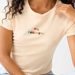 Hi, Beautiful Beaded Multicolor Tee Corn/Vanilla Yellow